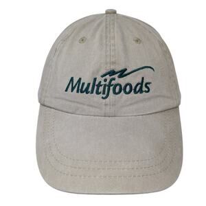 Multifoods Slideback Baseball Cap Brown One Size Adjustable Embroidered zKapz